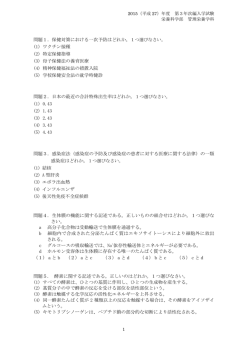 2015年度編入：管理栄養学科