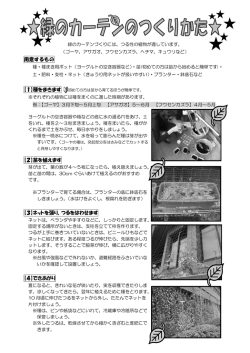 用意するもの 【2】苗を植えます 【3】ネットを張り、つるをはわせます 【4