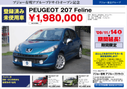 登録済み 未使用車 PEUGEOT 207 Feline 14 土 期間延長！
