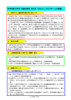 中学校第3学年 保健体育科 単元名「文化としてのスポーツの意義」