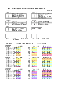 組合せ・日程表 更新 - 草加市サッカー協会