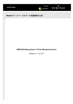 Oracle データベースのデータ保護戦略の立案 VERITAS Backup Exec