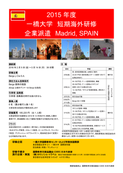2015 年度 一橋大学 短期海外研修 企業派遣 Madrid, SPAIN