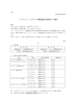 アトラント、エクラーの製造販売元変更のご案内