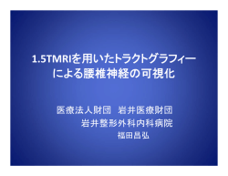 1.5TMRIを用いたトラクトグラフィー による腰椎神経の可視化