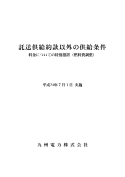 託送供給約款以外の供給条件
