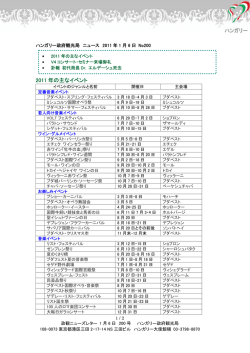 2011 年の主なイベント