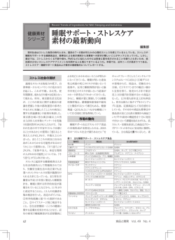睡眠サポート・ストレスケア 素材の最新動向