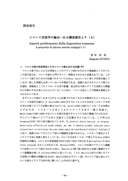 調査報告 ロマンス言語学の論点一ある調査報告より (4)