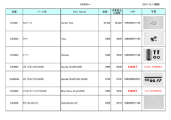 CA3000～ 2013/12/19更新 品番 パーツ名 Part Names 定価 消費税込