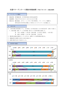 交通マナーアンケート調査の実施結果（平成 27 年 12 月 交通企画課）