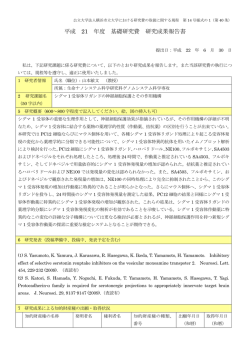 平成 21 年度 基礎研究費 研究成果報告書