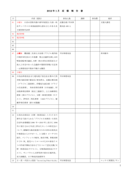 2012年度月別会議所活動リスト