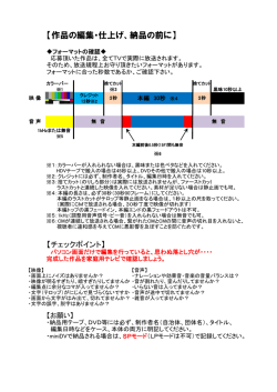 【作品の編集・仕上げ、納品の前に】
