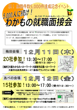 あべの会場 梅田会場