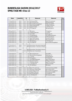 bundesliga-spielplan saison 2016/2017