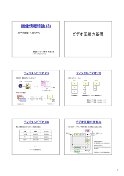画像情報特論 (3) ビデオ圧縮の基礎