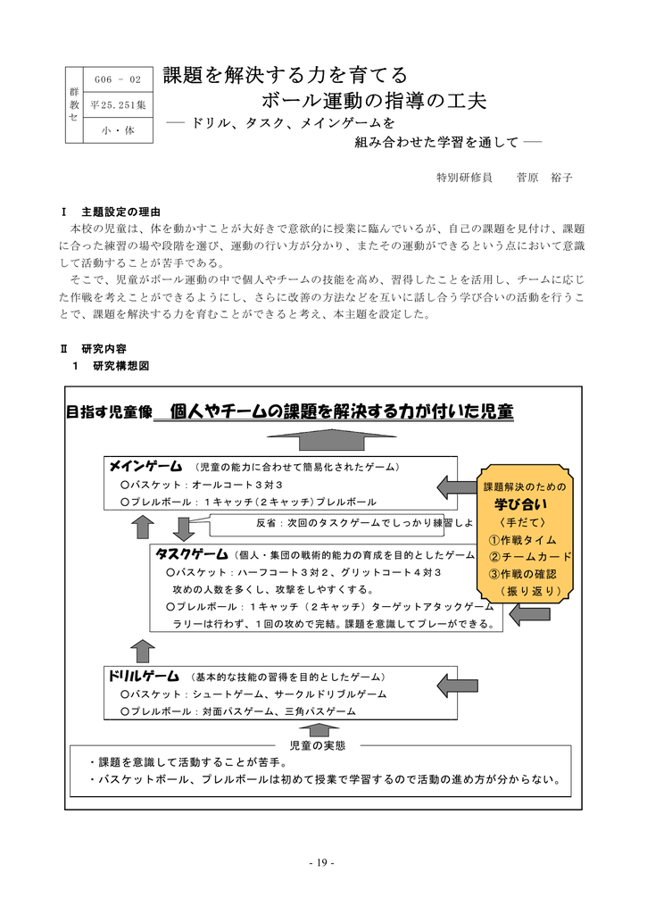 課題を解決する力を育てる ボール運動の指導の工夫