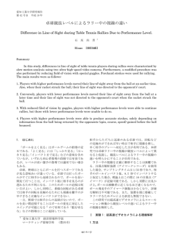 卓球競技レベルによるラリー中の視線の違い