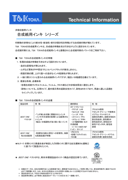 合成紙用インキ シリーズ