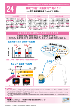 温度&ldquo;知覚&rdquo;は温度計で測れない