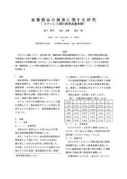 金属製品の腐食に関する研究