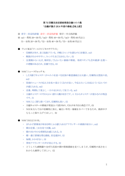 1 第 72 回優良放送番組推進会議コメント集 「会議が選ぶ 2014 年度の