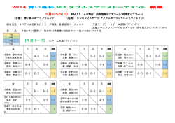 2014 青い鳥杯 MIX ダブルステニストーナメント 結果