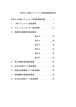 平成24年度コミュニティ助成事業実施状況 平成24