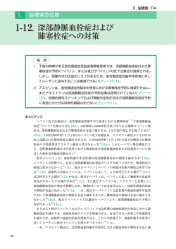 ．深部静脈血栓症および 肺塞栓症への対策