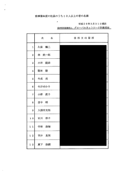 Page 1 前事業年度の社員のうち10人以上の者の名簿 في 平成26年3月