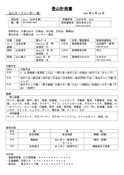 登山計画書 兼 届