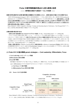 1．Porterの競争戦略論的視点から見た経営と技術