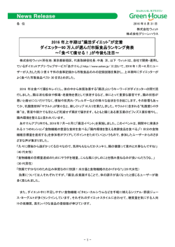 2016 年上半期は&ldquo;腸活ダイエット&rdquo;が定着 ダイエッター90 万人が選んだ