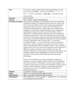 Titel Crossroads - Studies on the History of Exchange Relations in