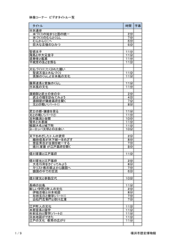 1 / 9 横浜市歴史博物館 映像コーナー ビデオタイトル一覧 タイトル 時間