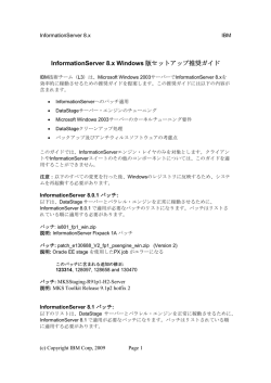 InformationServer 8.x Windows 版セットアップ推奨ガイド
