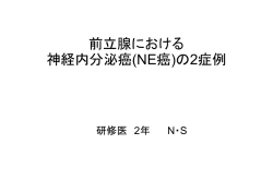 前立腺における 神経内分泌癌(NE癌)の2症例