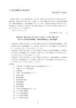 平成16年度厚生労働省告示第298号 平成16年7月20日薬事法第二条