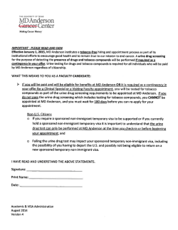 Tobacco-free Acknowledgement Form