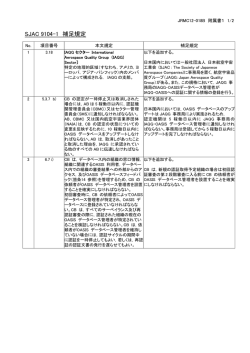 SJAC 9104-1 補足規定 - 一般社団法人 日本航空宇宙工業会