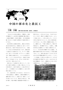 中国の都市化と農民工