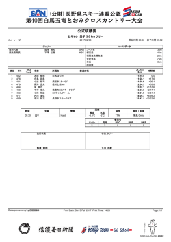 第 回白馬五竜とおみクロスカントリー大会