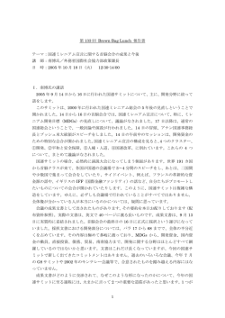 1 第 133 回 Brown Bag Lunch 報告書 テーマ：国連ミレニアム宣言