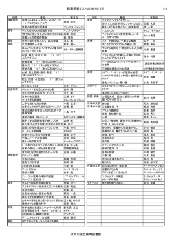 1/1 新着図書リスト(2016/05/07） 江戸川区立篠崎図書館