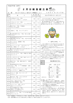給食献立表