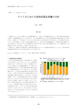 アメリカにおける後発医薬品高騰の分析