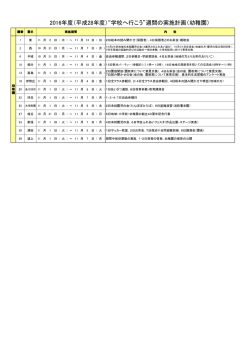 2016年度（平成28年度）“学校へ行こう”週間の実施計画（幼稚園）