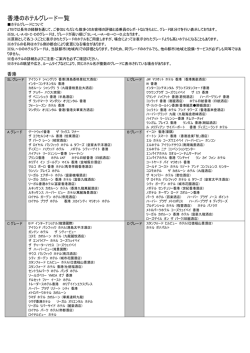 香港のホテルグレード一覧