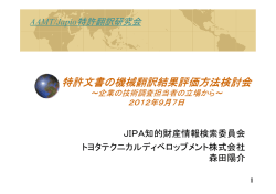 特許調査に求められる機械翻訳の精度～中国特許調査の事例より